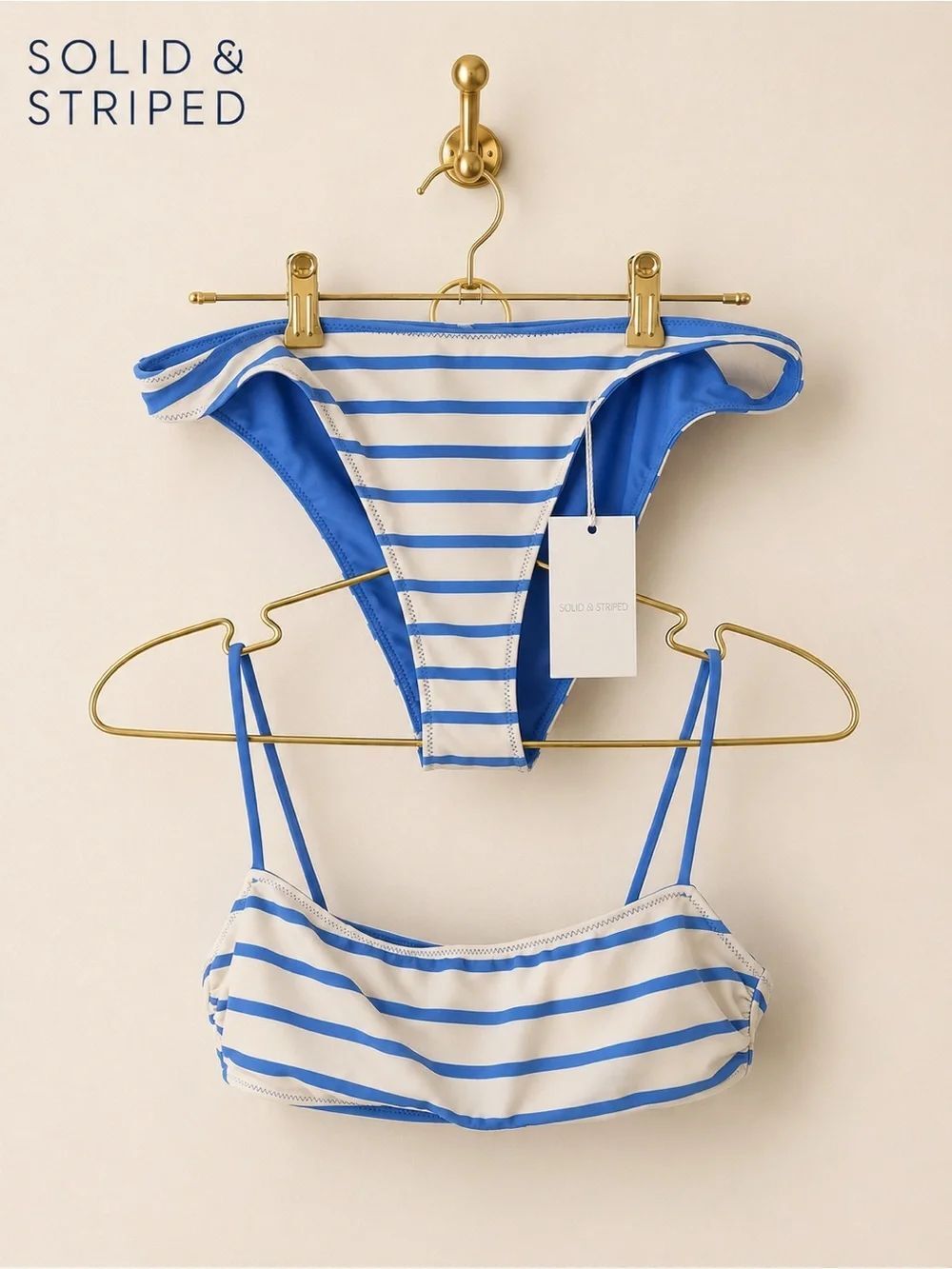 🌊 NWT Solid & Striped Daniela Bikini Set – Sunset Stripe Marina Blue
